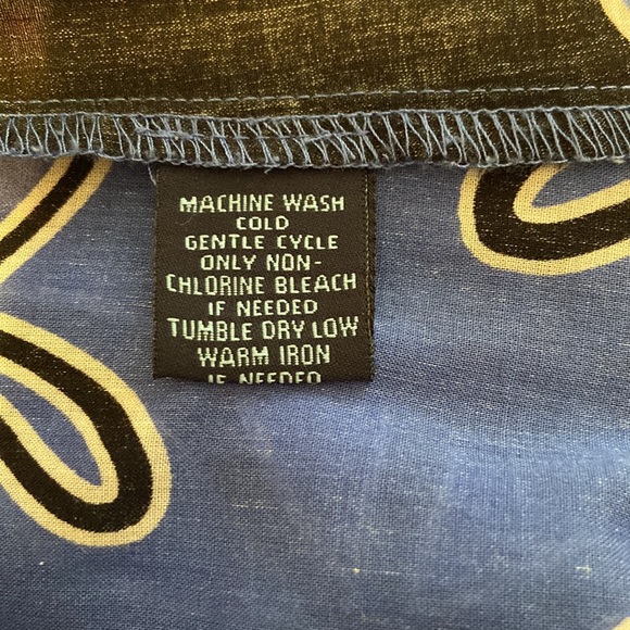 Sassy cotton top in beautiful blue with black & white floral designs. - Picture 7 of 7